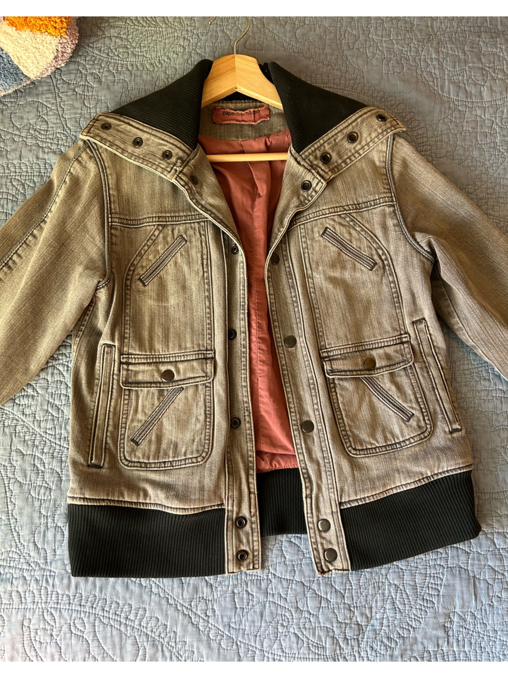 Paper Denim & Cloth Grey Denim Jacket, Soft Lining and Snaps!